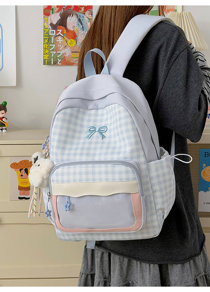 Plaid Vibe Large Capacity Ita Backpack