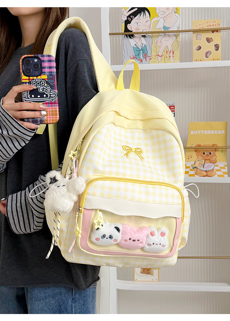 Plaid Vibe Large Capacity Ita Backpack