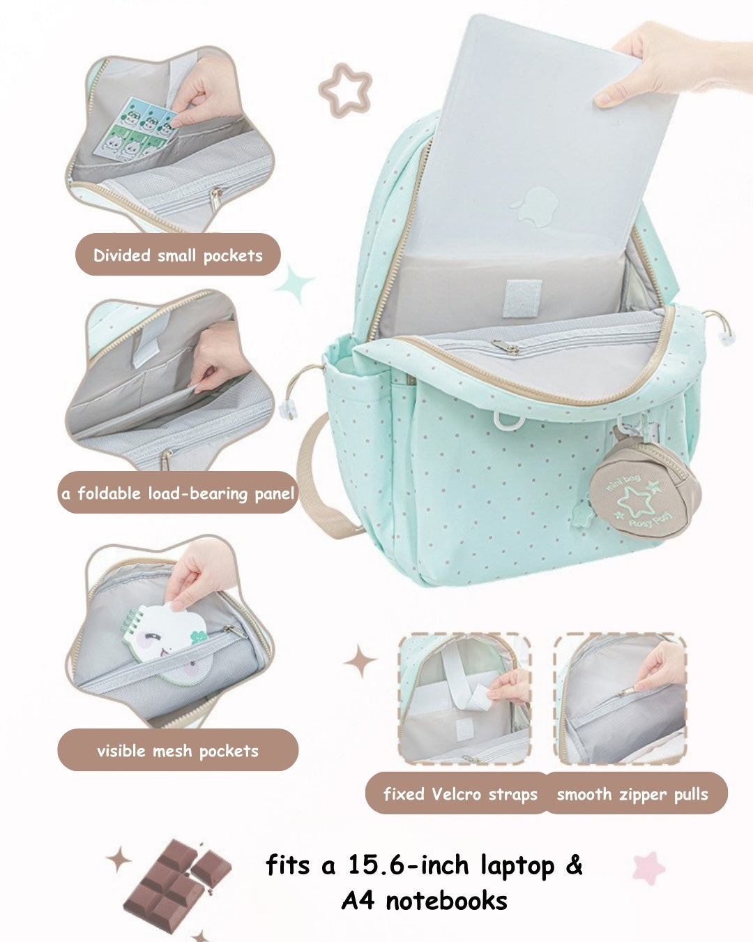 Limited Color Edition – Cream Star Drawstring Backpack