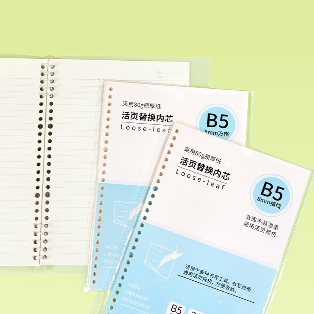 Loose-Leaf Refill Inserts – B5 / A5 / A4 Sizes