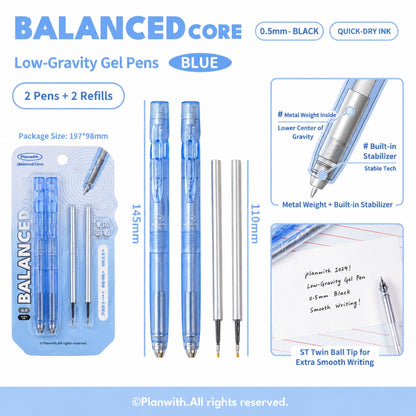 Low Gravity Efficiency Gel Pen Set, 0.5mm Black