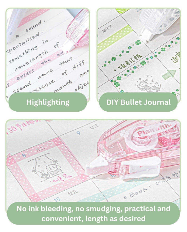 Lucky Clover PET Decorative Tape for Journaling & Note-Taking