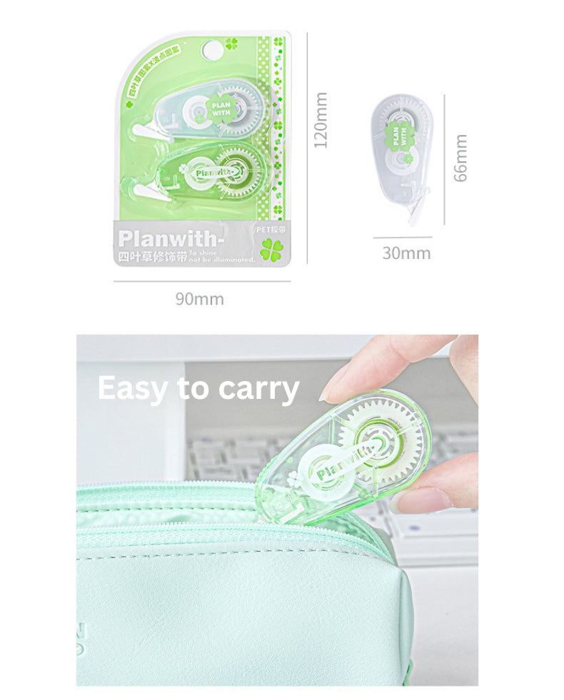 Lucky Clover PET Decorative Tape for Journaling & Note-Taking