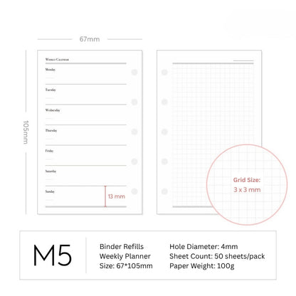 Weekly Focus Grid Planner Binder Refills