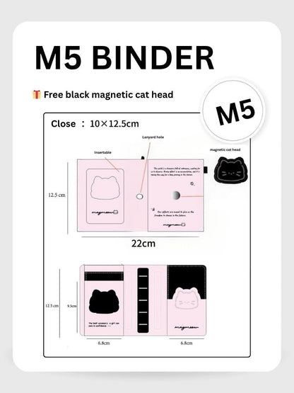 M5 Magnetic Cat Leather Binder Cover