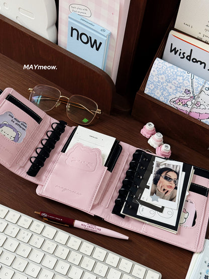 M5 Magnetic Cat Leather Binder Cover