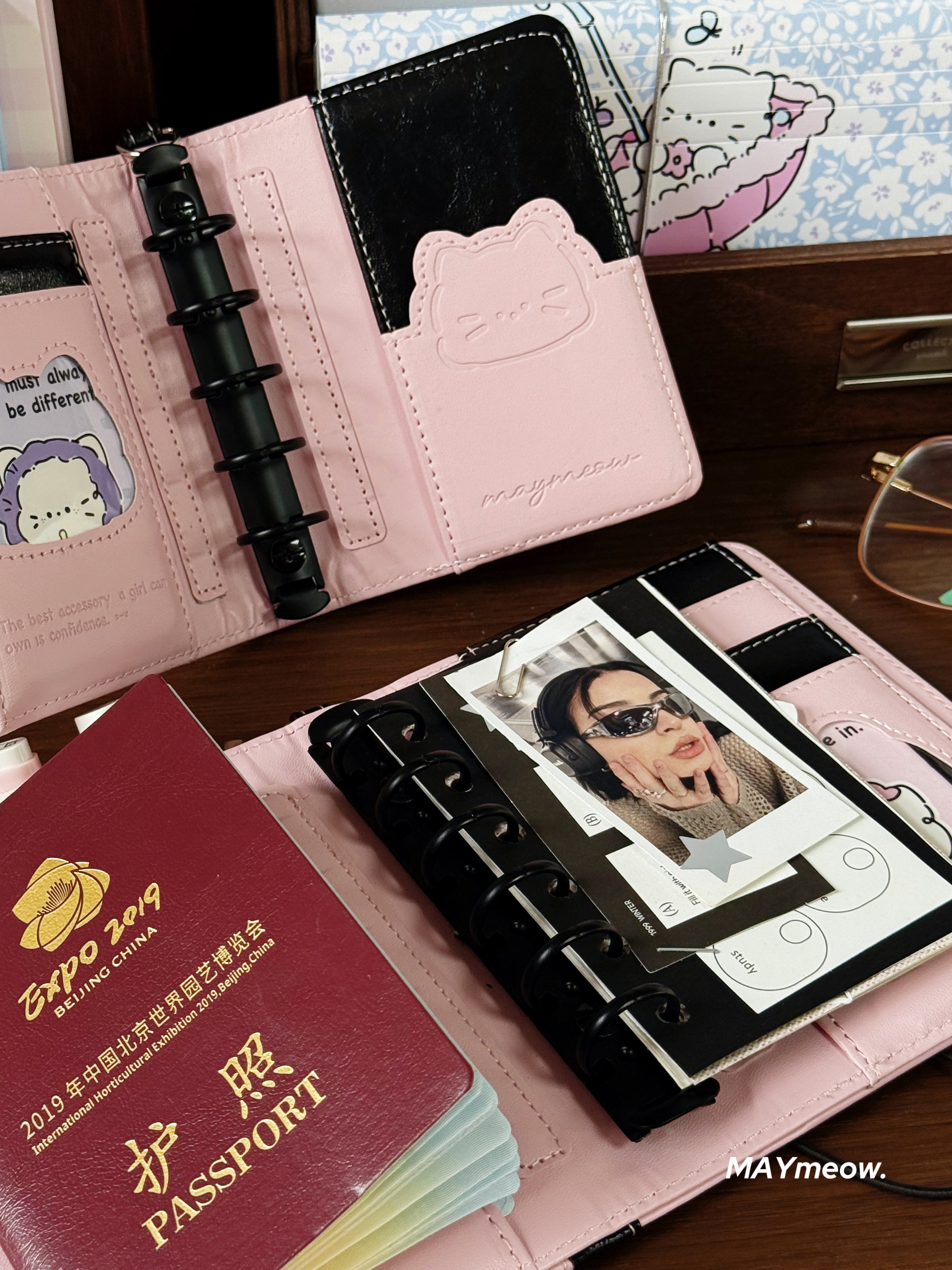 M5 Magnetic Cat Leather Binder Cover