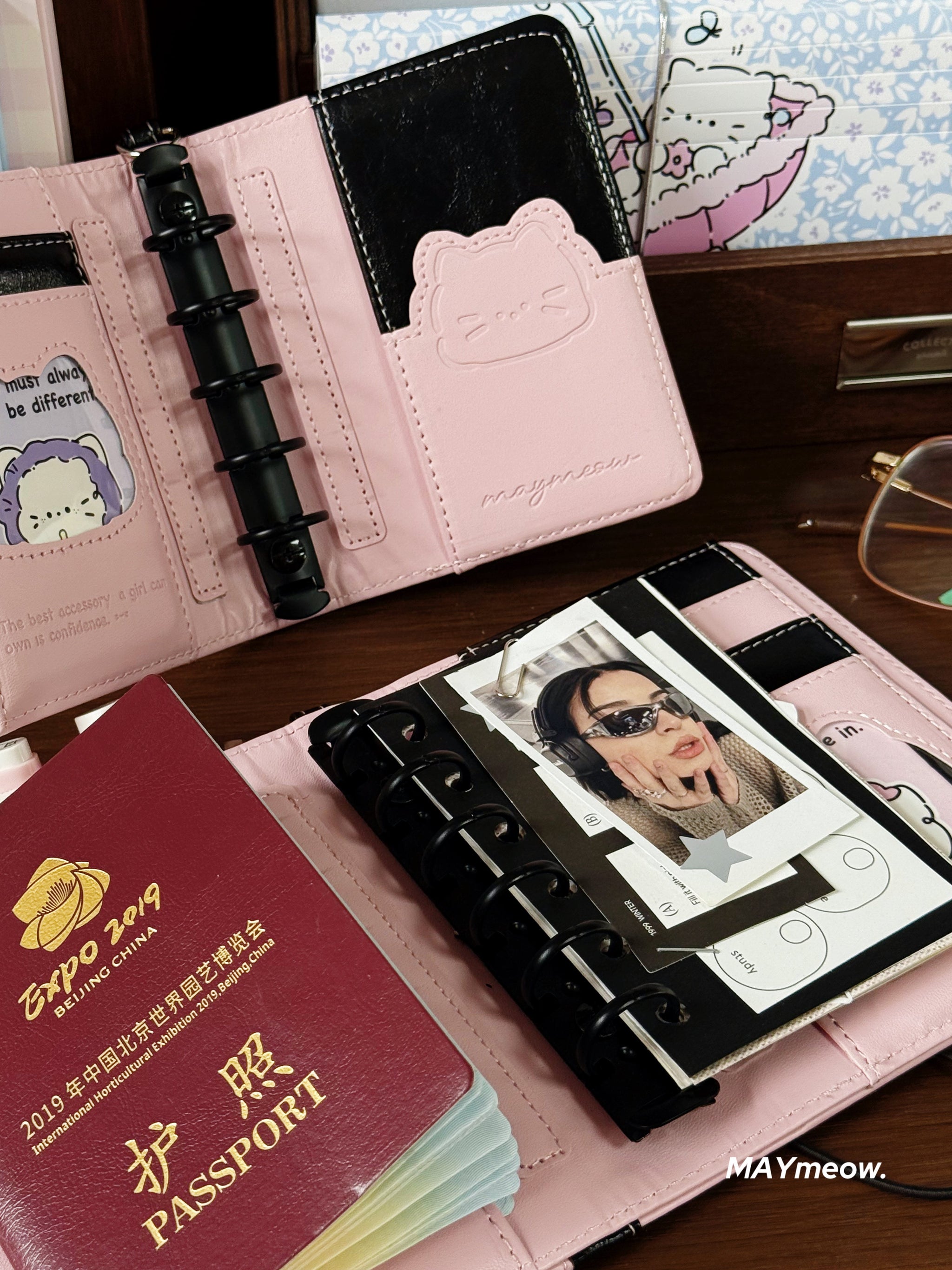 M5 Magnetic Cat Leather Binder Cover