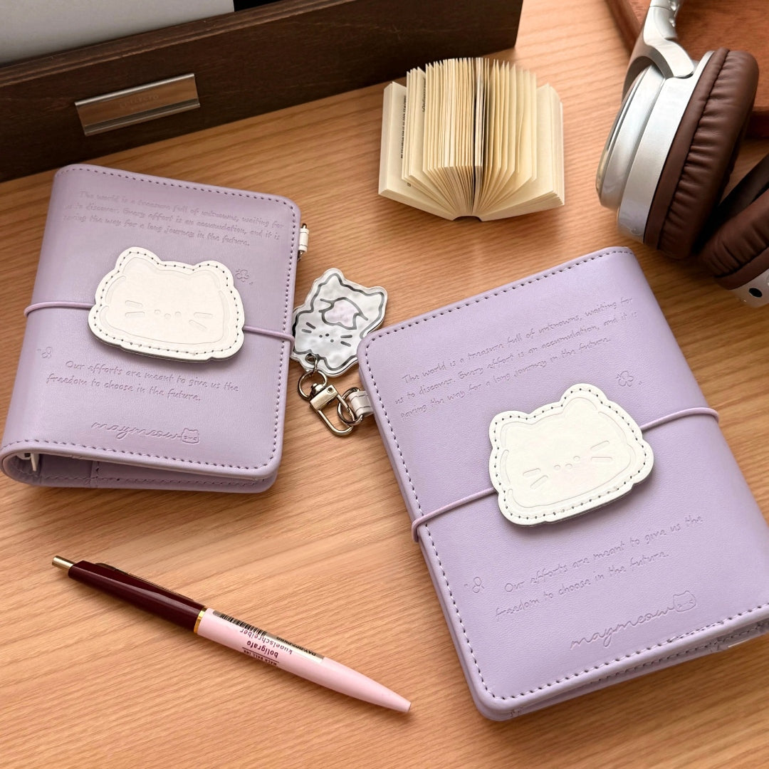 M5 Magnetic Cat Leather Binder Cover