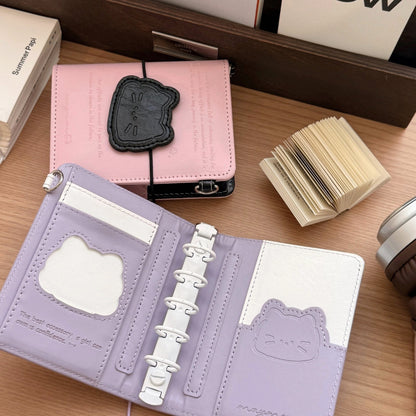 M5 Magnetic Cat Leather Binder Cover