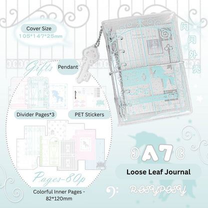 Vintage Window A7 Glitter Binder Journal