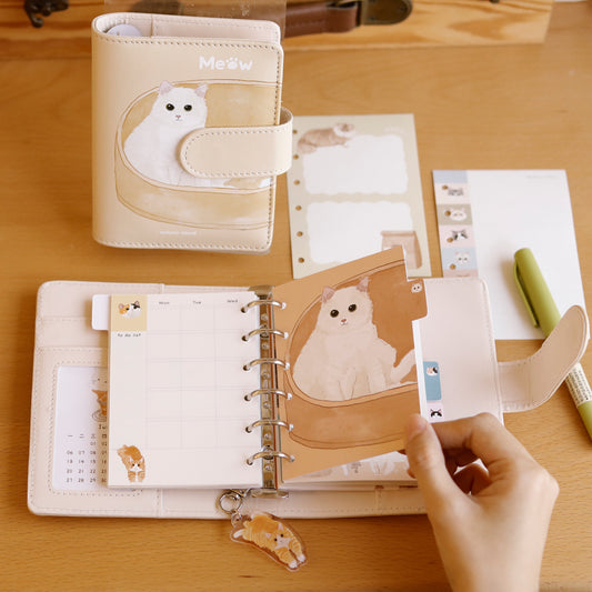 "Meow Moments" Kitty Series Loose-Leaf Planner & Refills - M5/A7/A6per