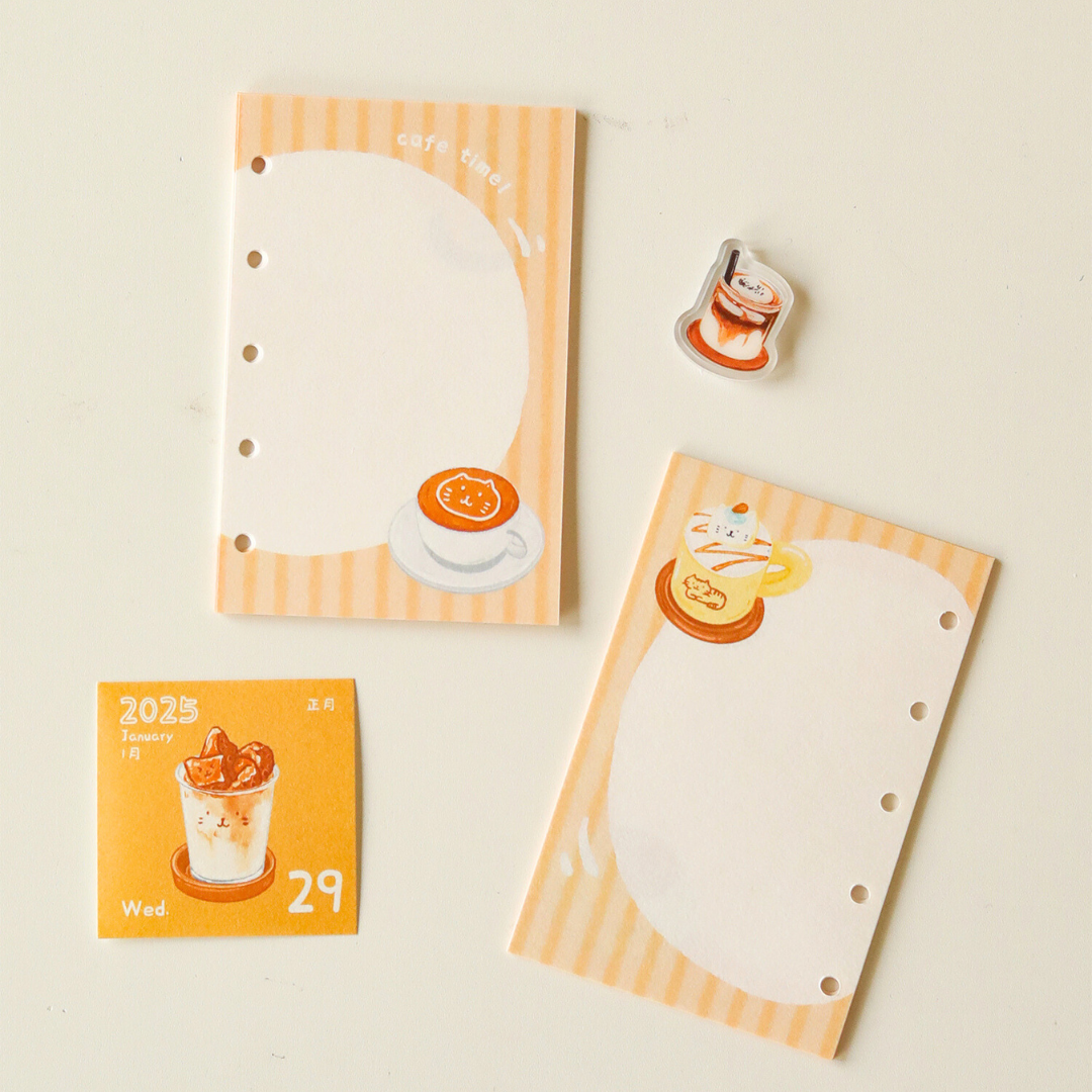 Cat Café M5/A7/A6 Notebook Refill Pages