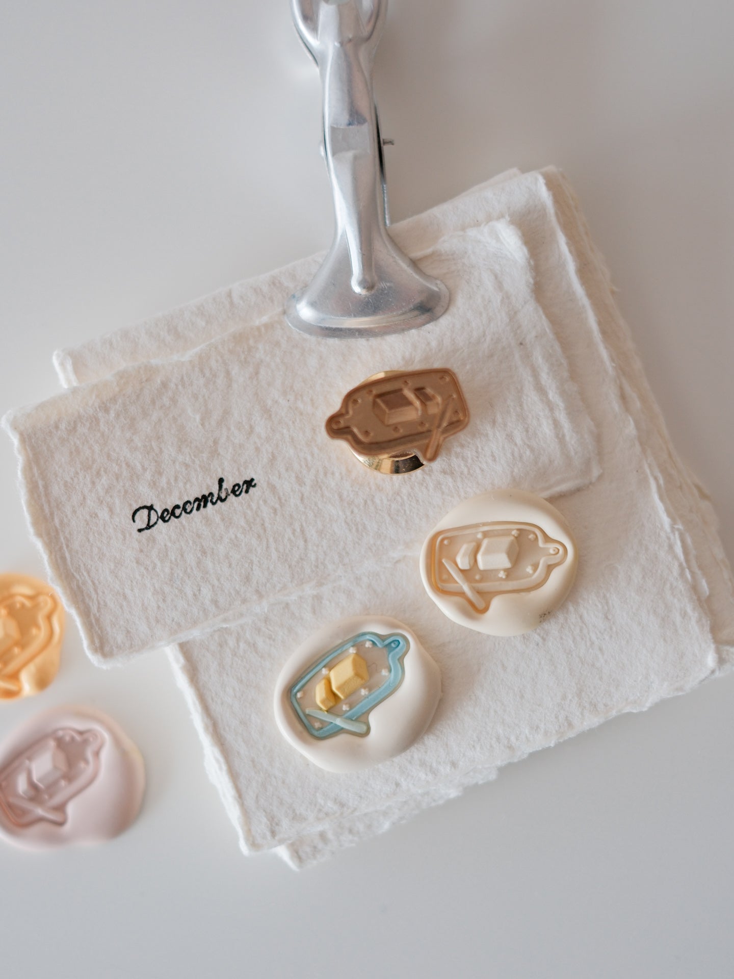 Brass Relief Food/Dessert Themes Wax Seal Stamps Head & Wooden Handle