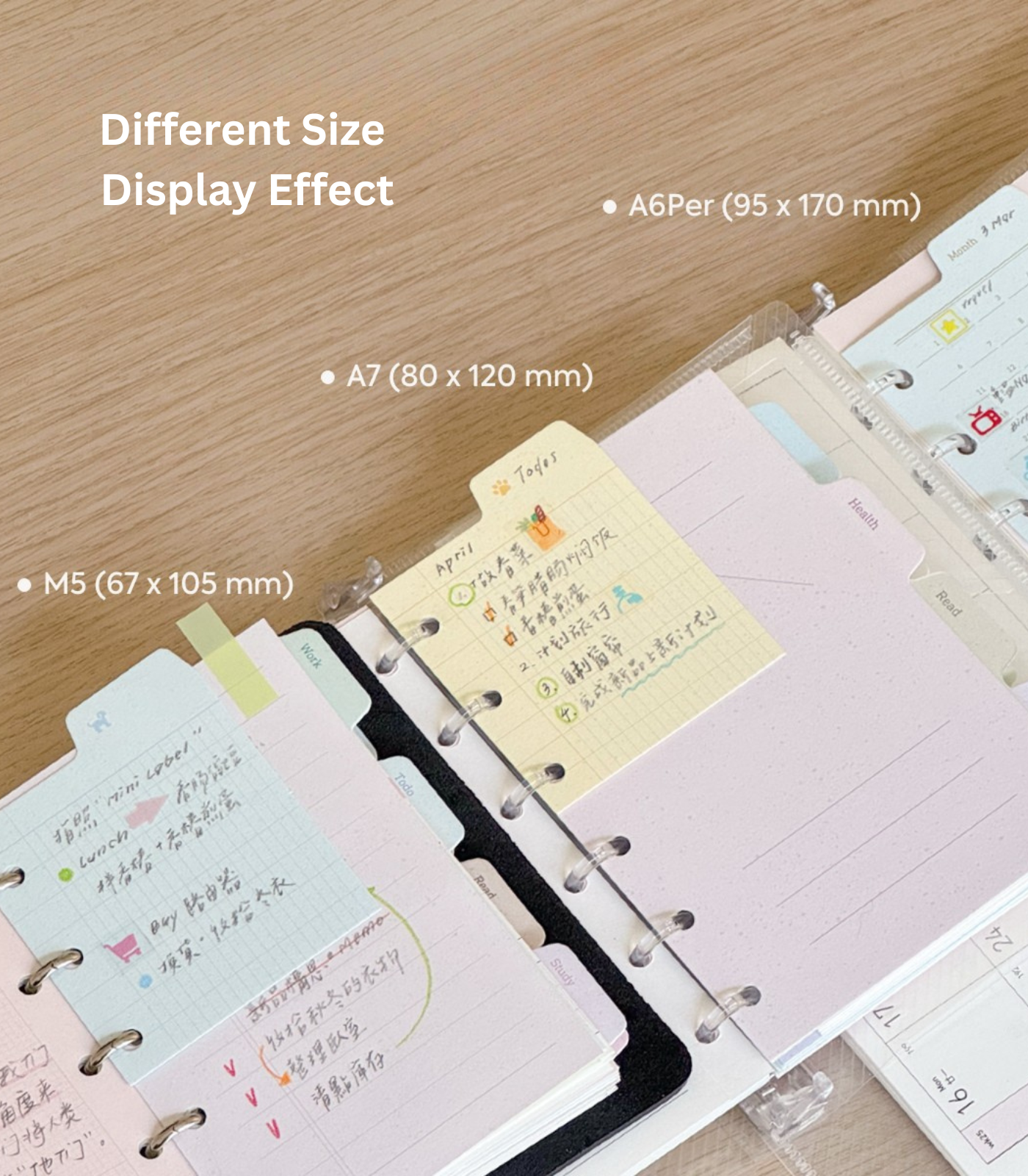 Mini Index Divider Pages | 3-Hole Monthly Calendar & Free Note Tabs