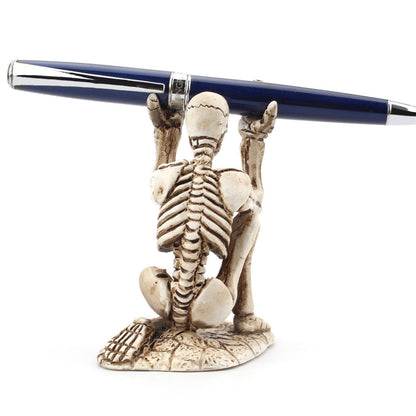 Mini Skull Pen Holder - Halloween Desk Organizer & Decor