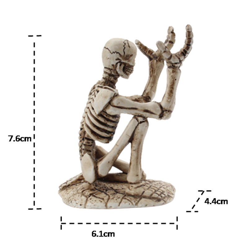 Mini Skull Pen Holder - Halloween Desk Organizer & Decor