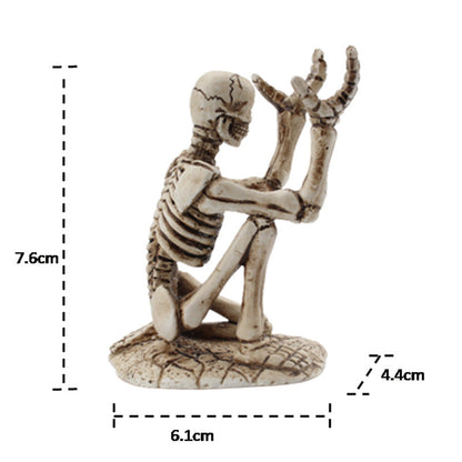 Mini Skull Pen Holder - Halloween Desk Organizer & Decor