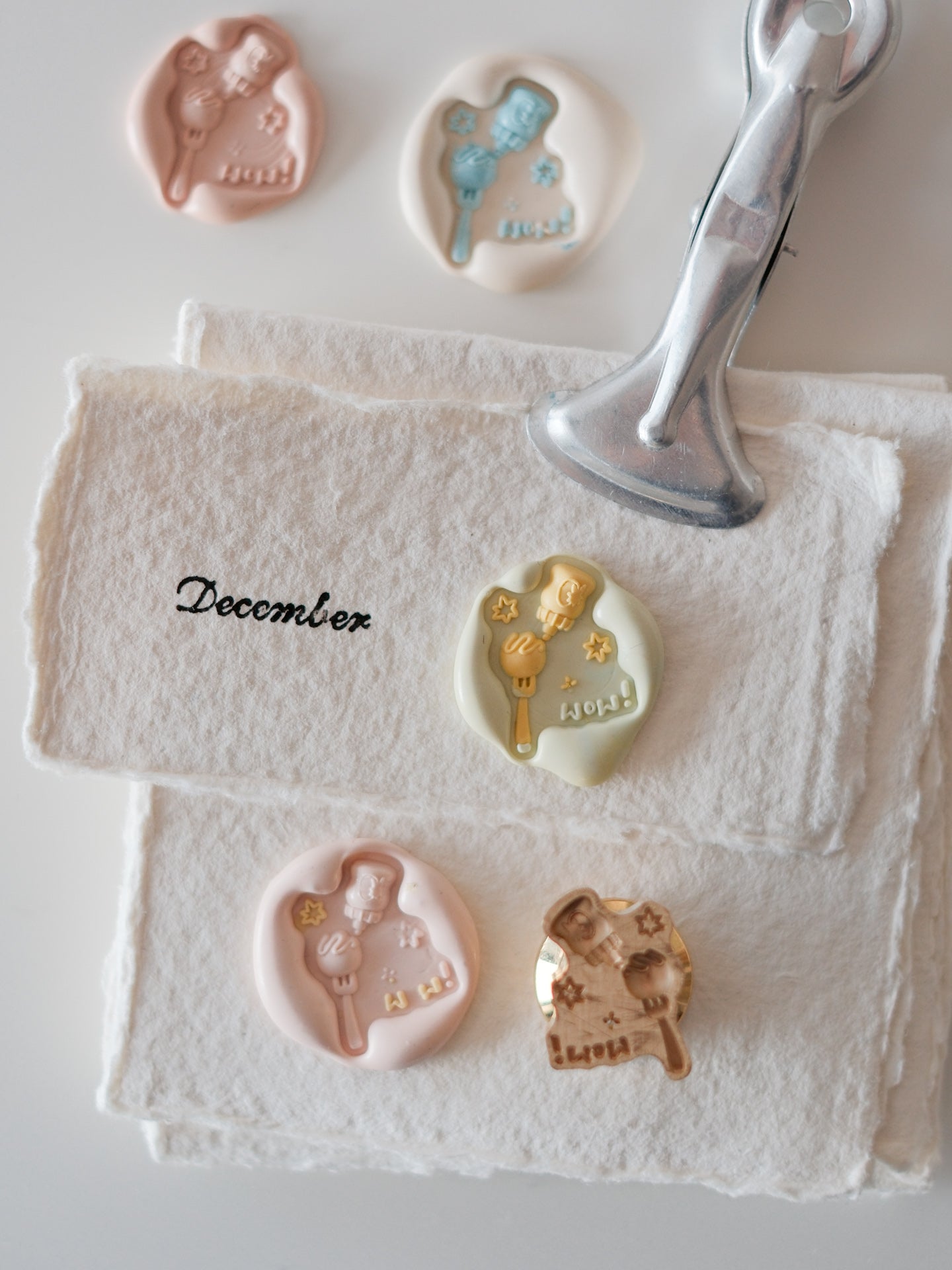 Brass Relief Food/Dessert Themes Wax Seal Stamps Head & Wooden Handle