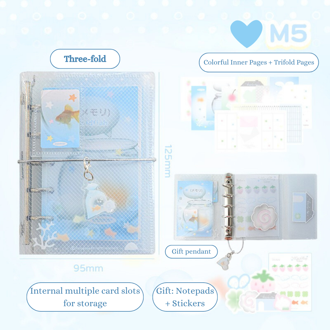 M5 Mini Portable Trifold Binders with Inner Accessories