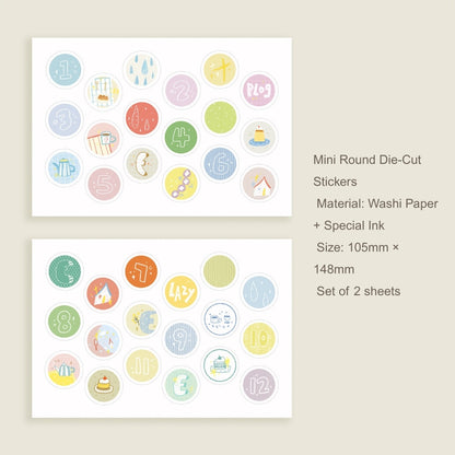 Sweet Moments Series Die-cut Stickers & Washi Tapes