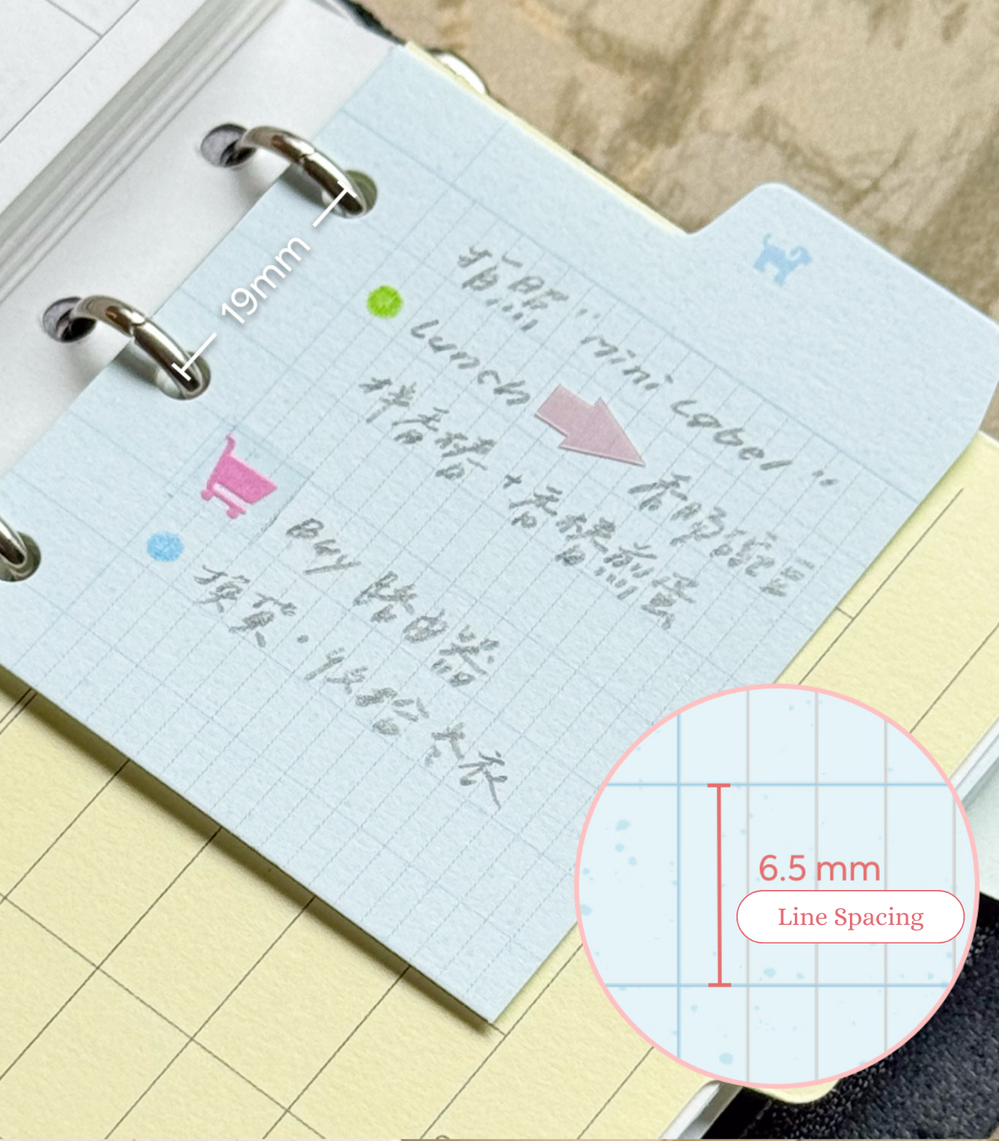 Mini Index Divider Pages | 3-Hole Monthly Calendar & Free Note Tabs