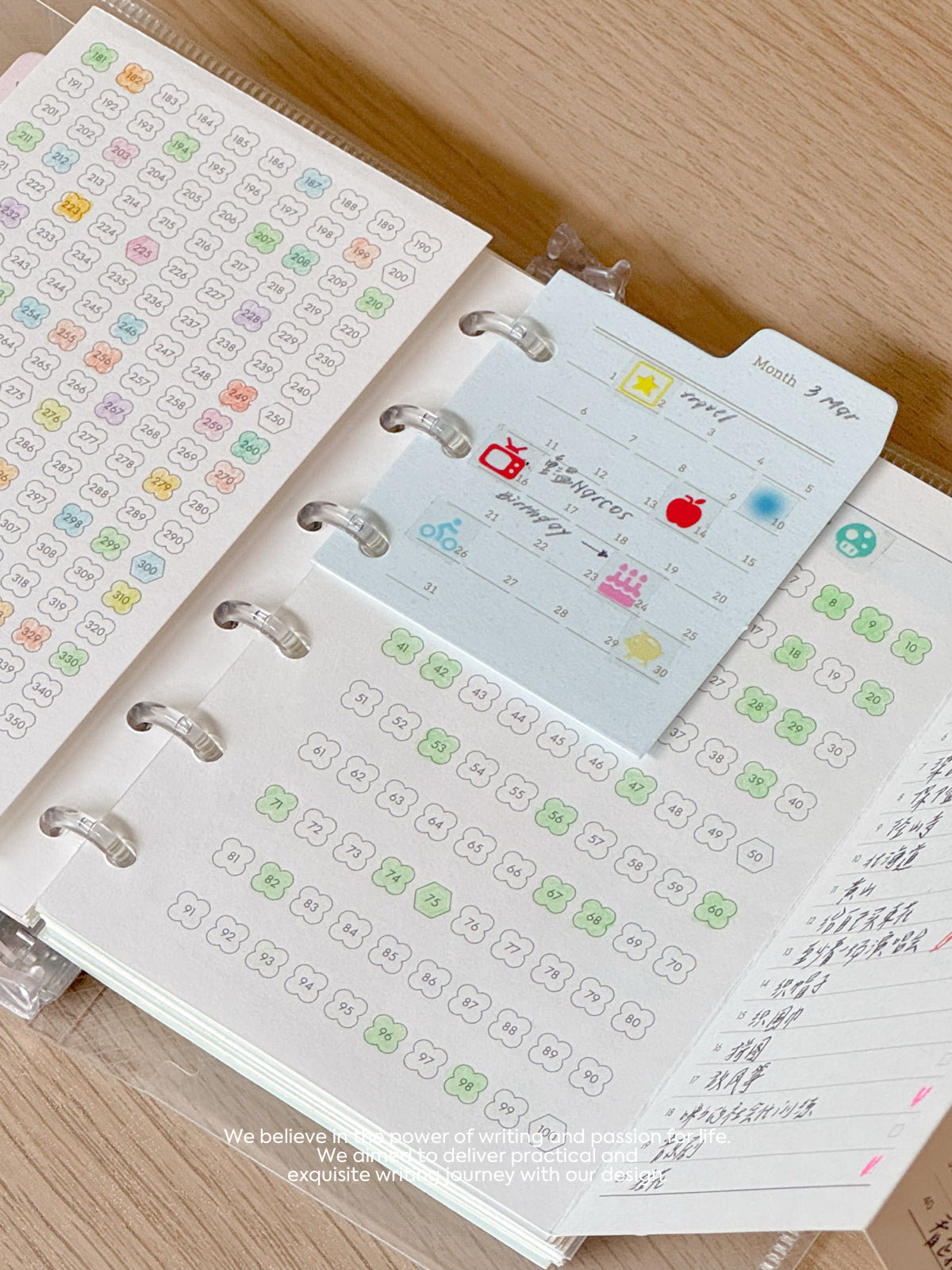 Mini Index Divider Pages | 3-Hole Monthly Calendar & Free Note Tabs