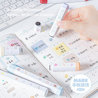 Multi-Pattern 6-in-1 Pen Stamp Set