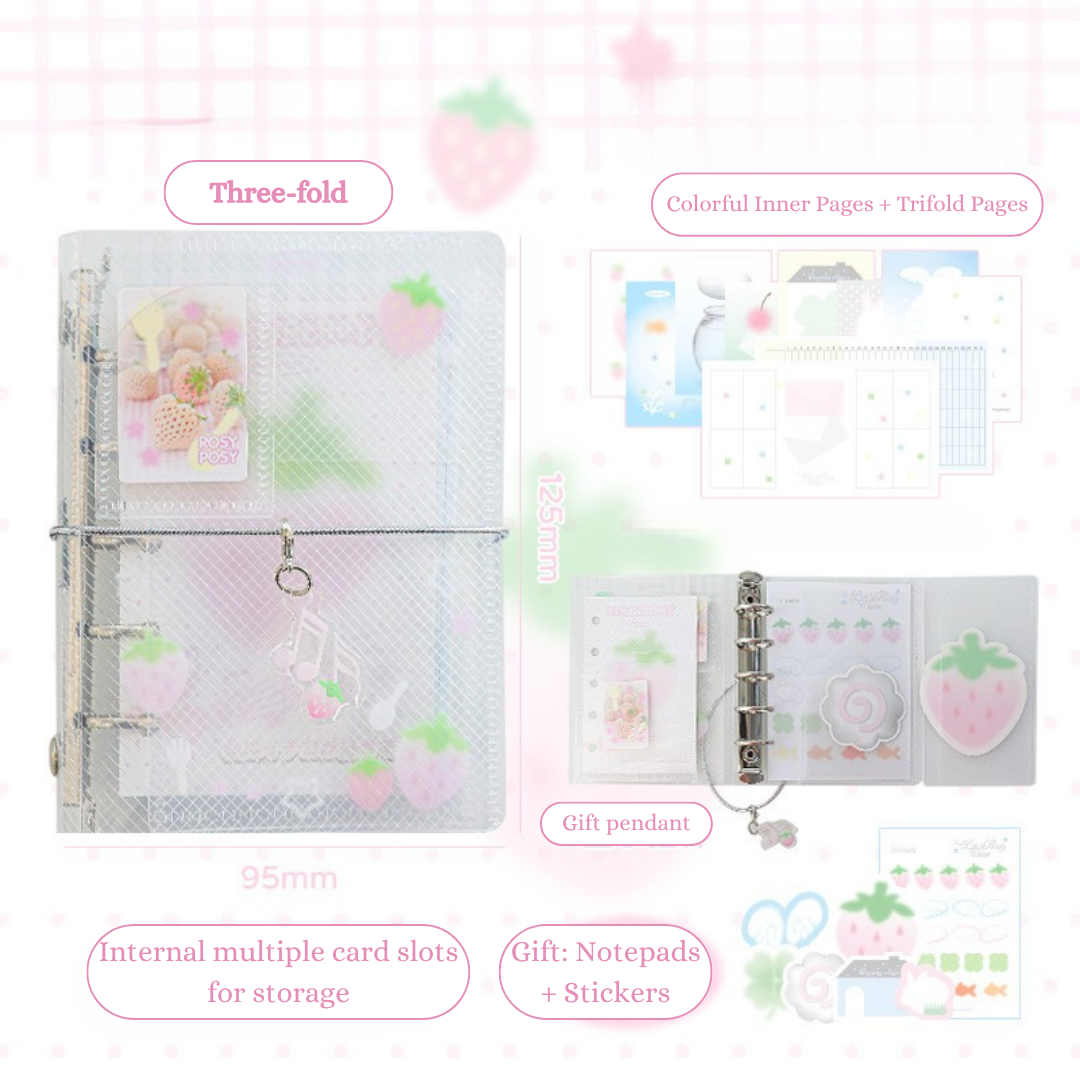 M5 Mini Trifold Loose Leaf Notebook Pockets