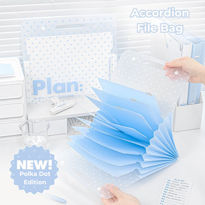 NOUS A4 Accordion File Folder - Polka Dot Edition