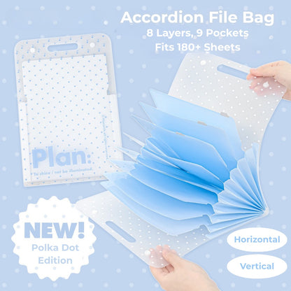 NOUS A4 Accordion File Folder - Polka Dot Edition
