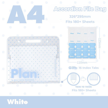 NOUS A4 Accordion File Folder - Polka Dot Edition
