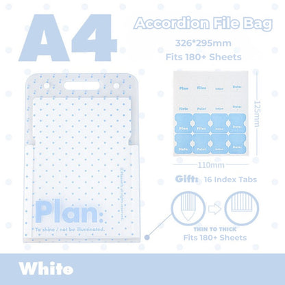 NOUS A4 Accordion File Folder - Polka Dot Edition