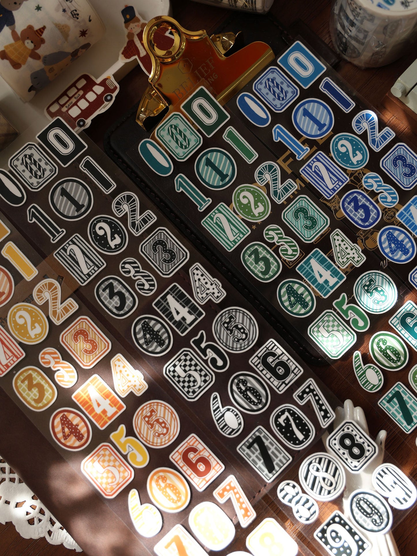 Number Match Stickers – Die-Cut Washi & PET Rolls