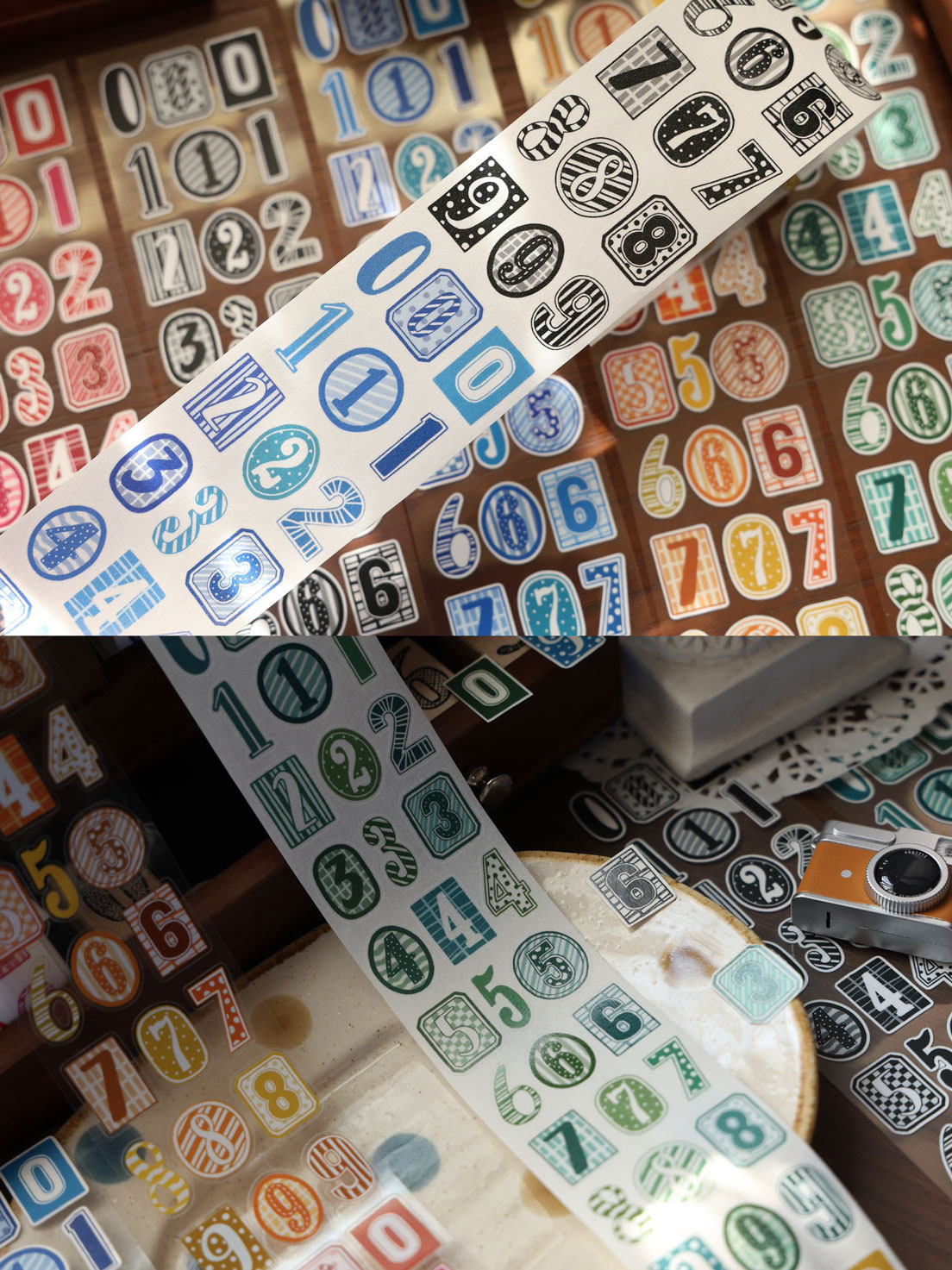 Number Match Stickers – Die-Cut Washi & PET Rolls