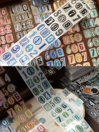 Number Match Stickers – Die-Cut Washi & PET Rolls
