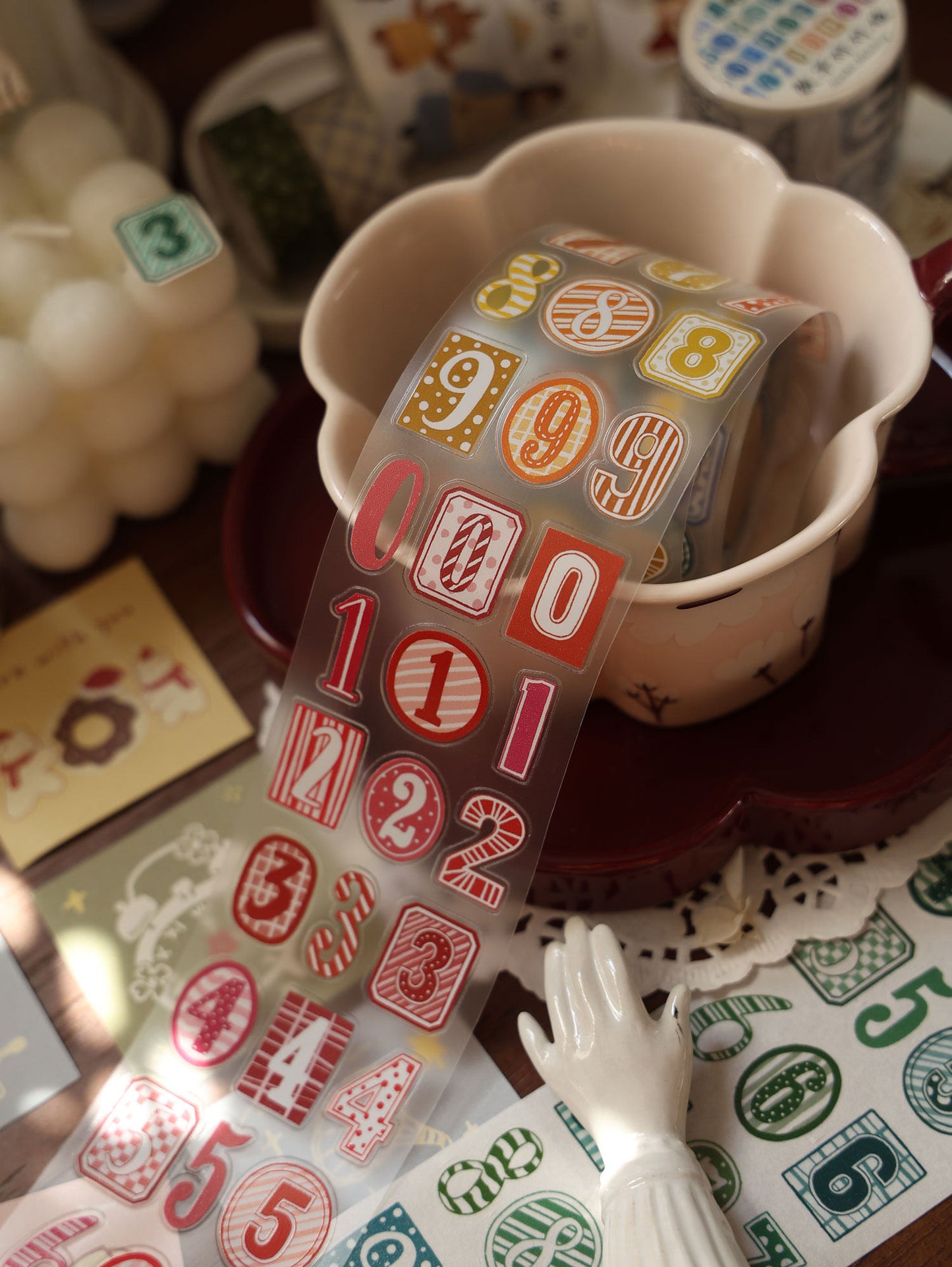 Number Match Stickers – Die-Cut Washi & PET Rolls