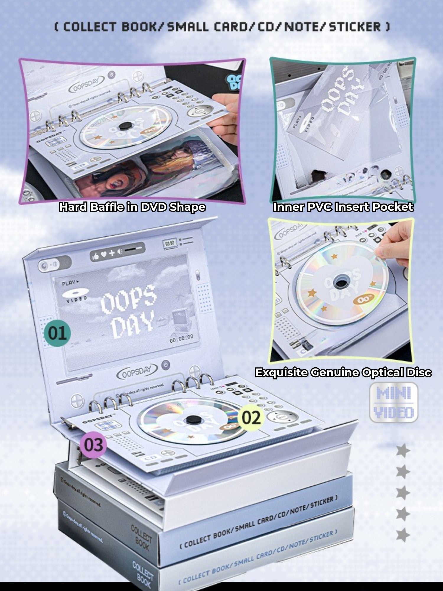 OOPSDAY Retro Style 4-Pocket Card Binder