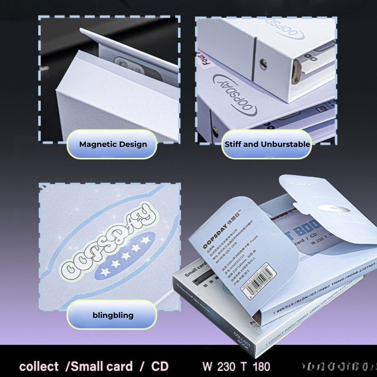 OOPSDAY Retro Style 4-Pocket Card Binder