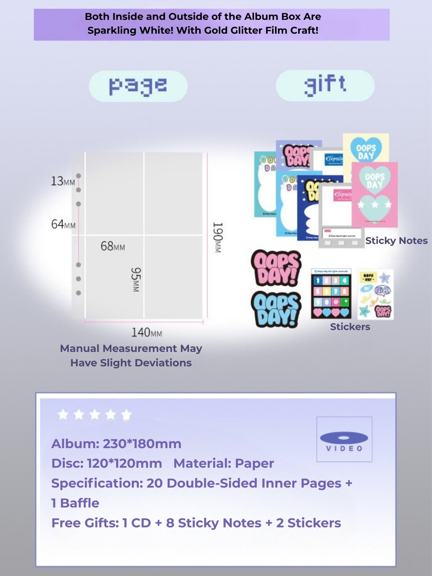 OOPSDAY Retro Style 4-Pocket Card Binder