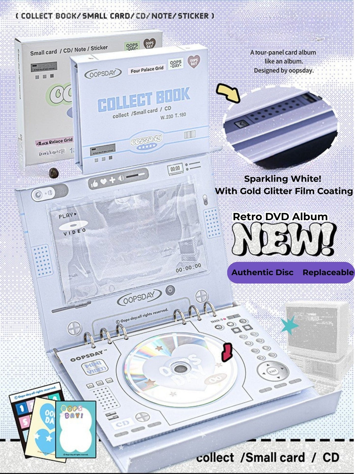 OOPSDAY Retro Style 4-Pocket Card Binder