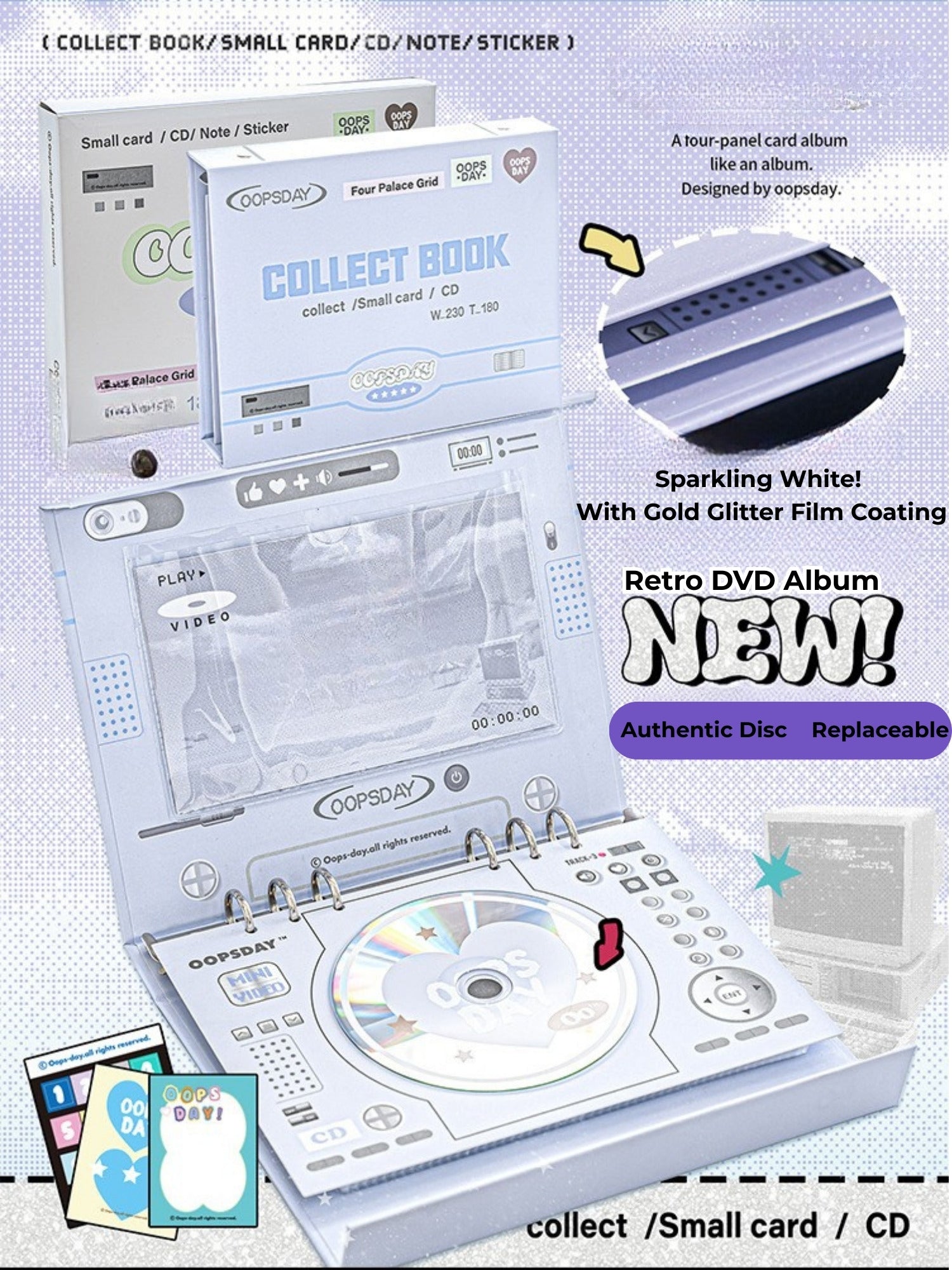 OOPSDAY Retro Style 4-Pocket Card Binder