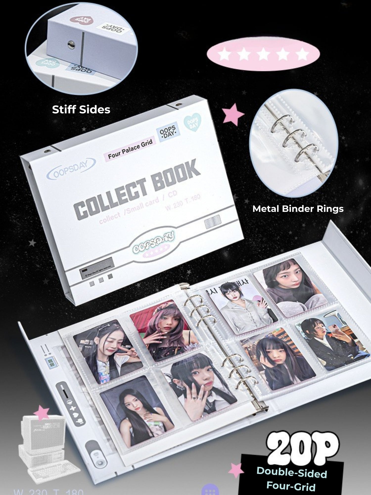 OOPSDAY Retro Style 4-Pocket Card Binder