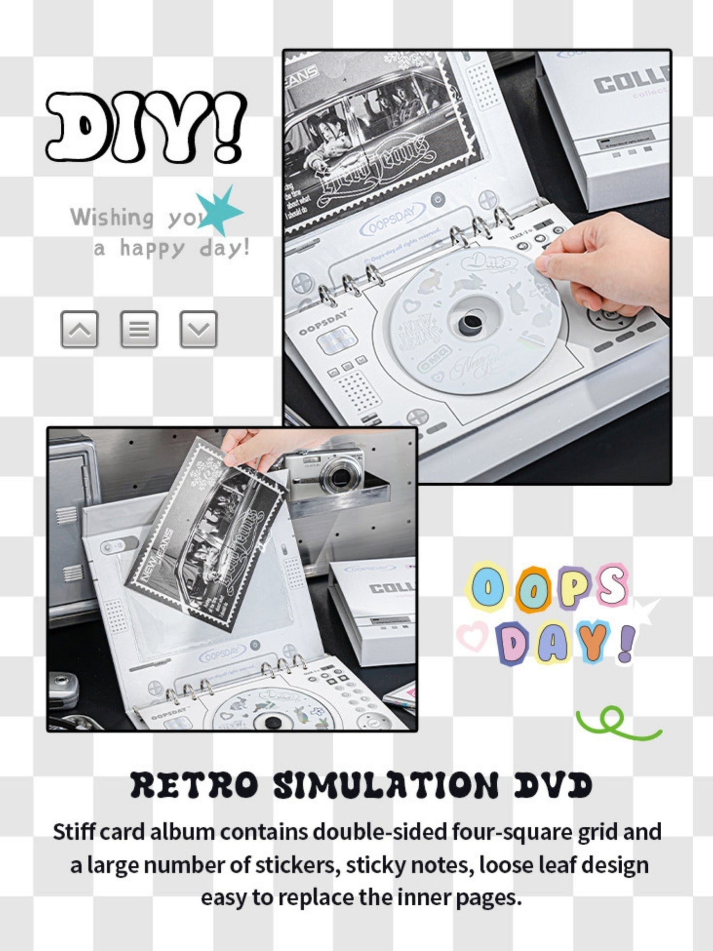 OOPSDAY Retro Style 4-Pocket Card Binder