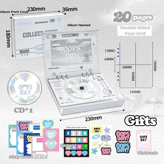 OOPSDAY Retro Style 4-Pocket Card Binder