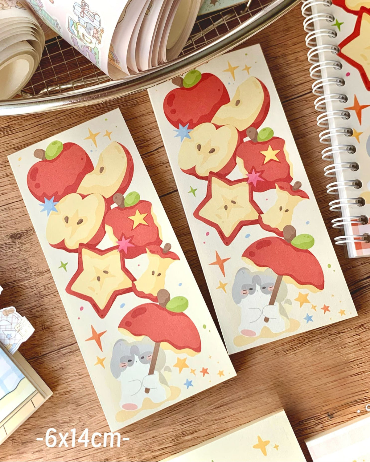 Original Aesthetic Apple Cat Memo Pad Set