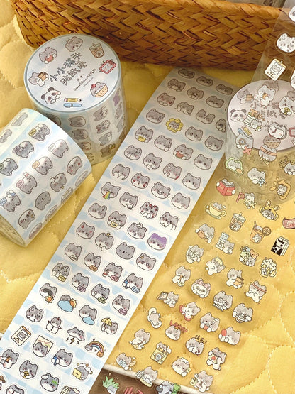 Original Little Cat Head Sticker Roll