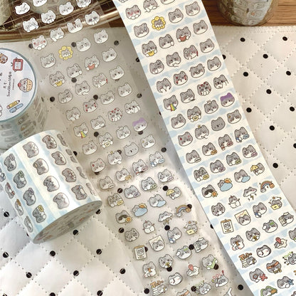 Original Little Cat Head Sticker Roll