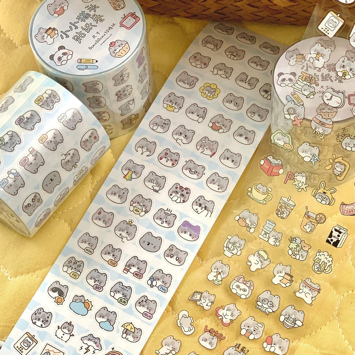 Original Little Cat Head Sticker Roll