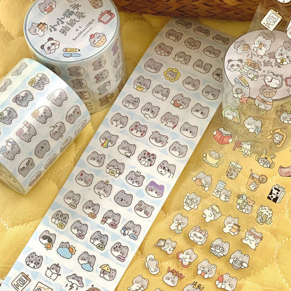 Original Little Cat Head Sticker Roll